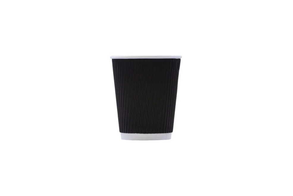 8oz Black Ripple Cups
