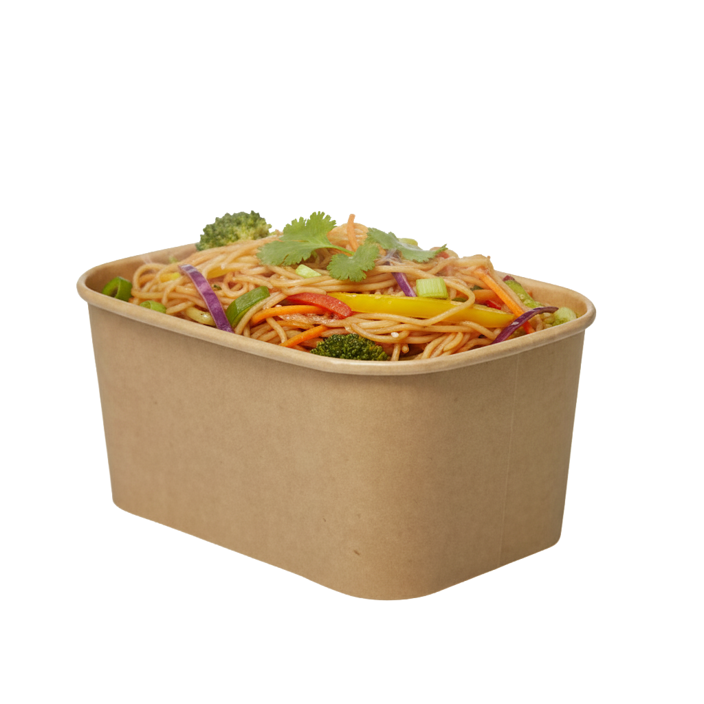 Kraft Rectangle Food Tray 500 ml – Recyclable & PE-Lined