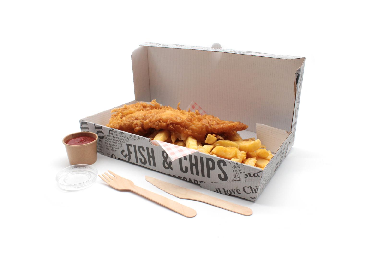 Newsprint Fish and Chips Boxes